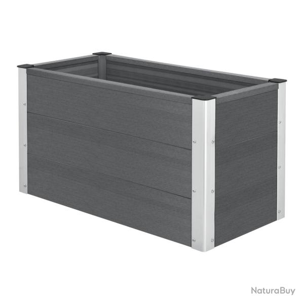 Caisse � fleurs bac � fleurs pot de fleurs bois composite WPC 100 x 50 x 50 cm gris 03_0001244