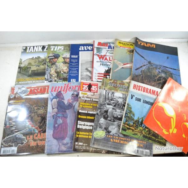 Lot magazines militaria aviation TAM avenirs Axe&Alli�s TIM Tank Zone Assaut uniformes 39-45...