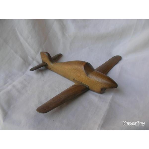 WW2 MAQUETTE EN BOIS ARTISANALE D'AVION DE GUERRE FABRICATION TEMPS DE GUERRE