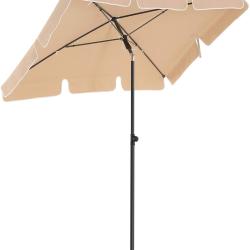 Parasol de balcon rectangulaire 2 x 1 25 m protection upf 50 ombrelle toile avec rev&ecirc;tement sac de