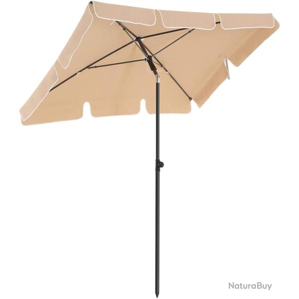 Parasol de balcon rectangulaire 2 x 1 25 m protection upf 50 ombrelle toile avec rev�tement sac de
