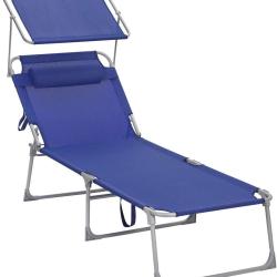 Chaise longue bain de soleil transat de relaxation grand mod&egrave;le 71 x 200 x 38 cm charge 150 kg avec