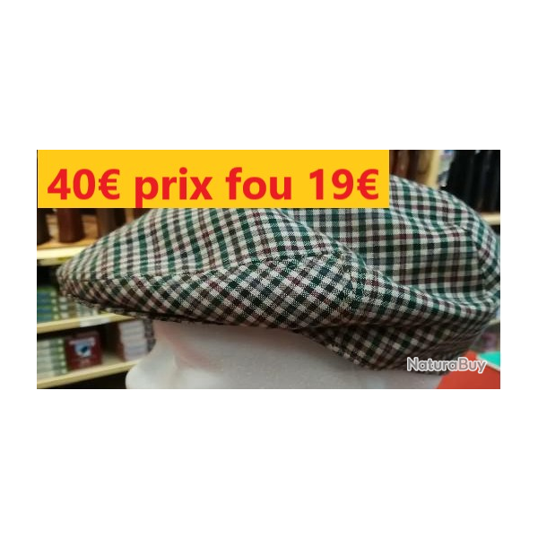 casquette CARREAUX BEIGE T 56 made in FRANCE       9073-56