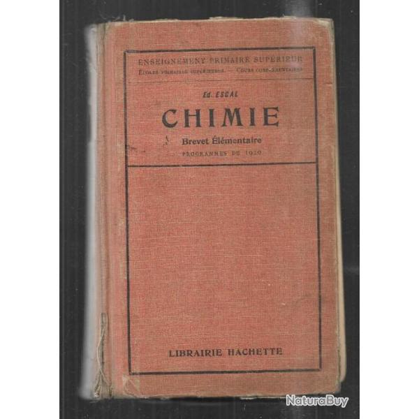 Scolaire ancien chimie d'ed.escal