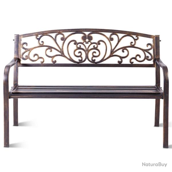 Banc de jardin noir magnifique 127 x 60 x 85 cm charge max 180 kg en m�tal 20_0000204