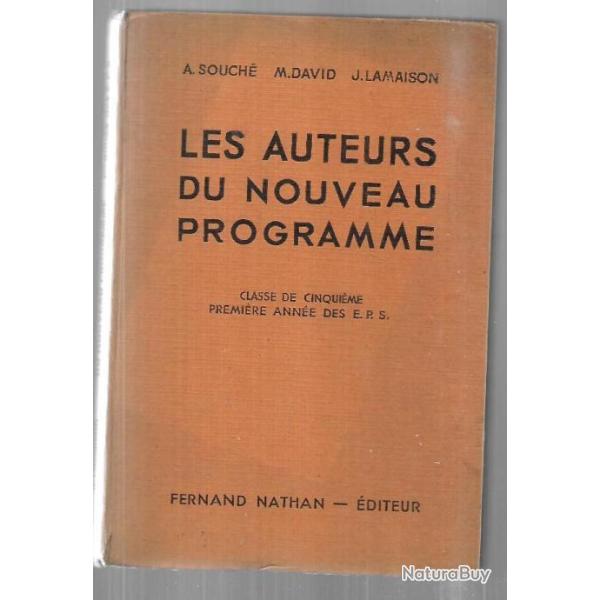 Scolaire ancien  les auteurs du nouveau programme 1939 , souch�, david et lamaison