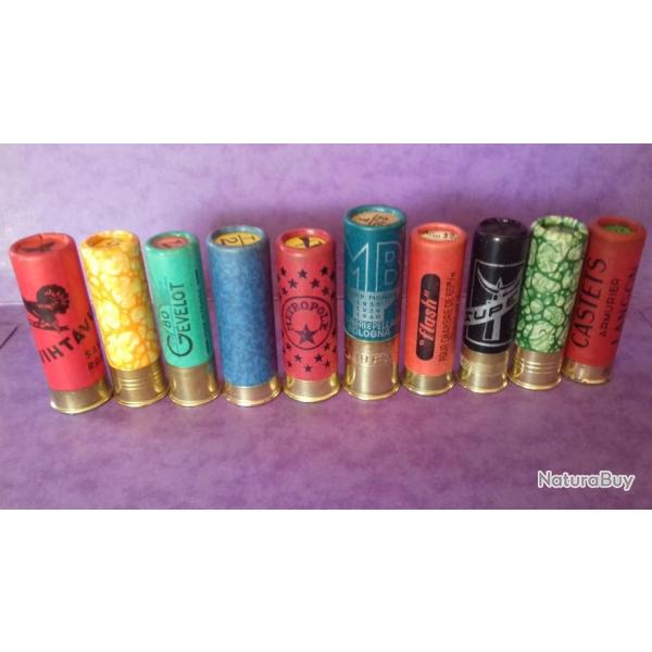 LOT DE 10 CARTOUCHES  ANCIENNES NON RECHARGEES  POUR LA COLLECTION N�38