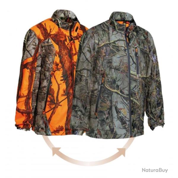Veste de chasse r�versible Percussion GhostCamo Black Blaze Forest Evo