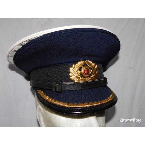 ALLEMAGNE DE L'EST D.D.R. :  TRES BELLE CASQUETTE OFFICIER de MARINE  taille 56 - ETAT NEUF