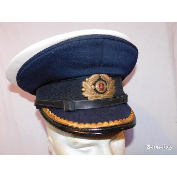 ALLEMAGNE DE L'EST D.D.R. :  TRES BELLE CASQUETTE OFFICIER de MARINE  taille 58 - ETAT NEUF