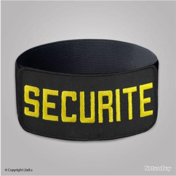 Brassard EXPERT noir SECURITE jaune �lastique noir r�glable