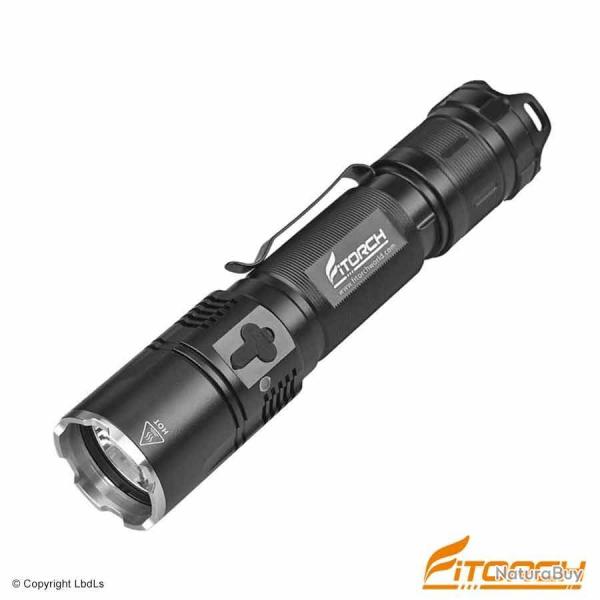 lampe torche Fitorch MR20 - 1800 Lumens - 14,3 cm - 1 accu 18650 USB inclu