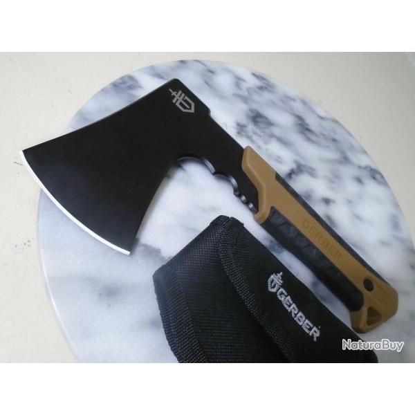 Hache Gerber Pack Hatchet Black Lame Acier Inox Manche FRN Etui Nylon G3484