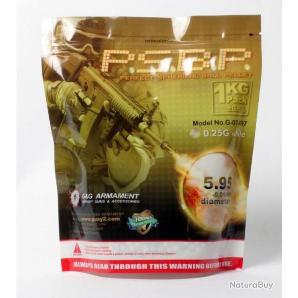 BILLES 0.25G PERFECT 0.25G /1KG G&G ARMAMENT