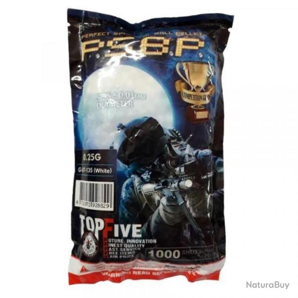 BILLES 0.25G PERFECT BLANCHES PAR 1000 G&G ARMAMENT