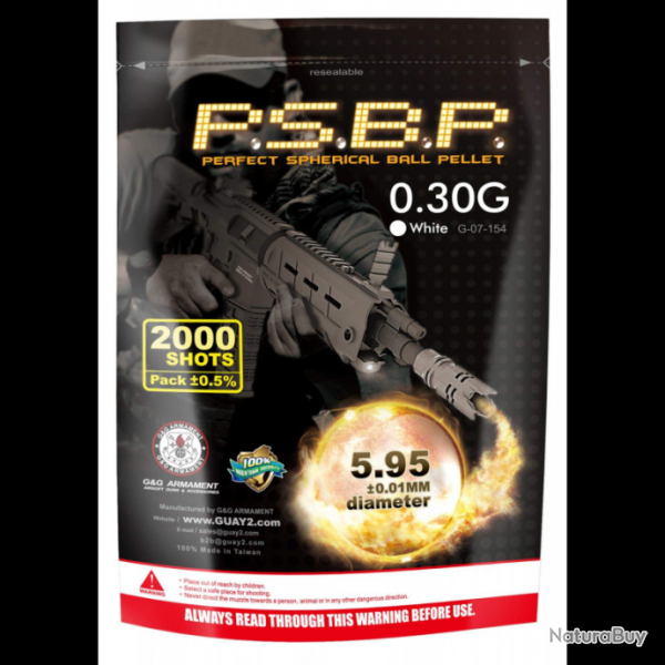 BILLES 0.30G PERFECT GRAY PAR 2000 G&G ARMAMENT