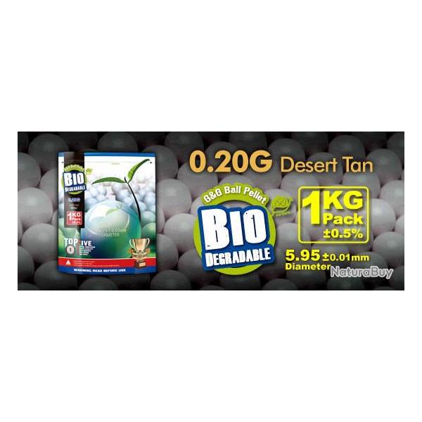 BILLES BIO 0.20G/1 KGS ALUMINIUM FOIL DESERT PAR 5000 G&G ARMAMENT