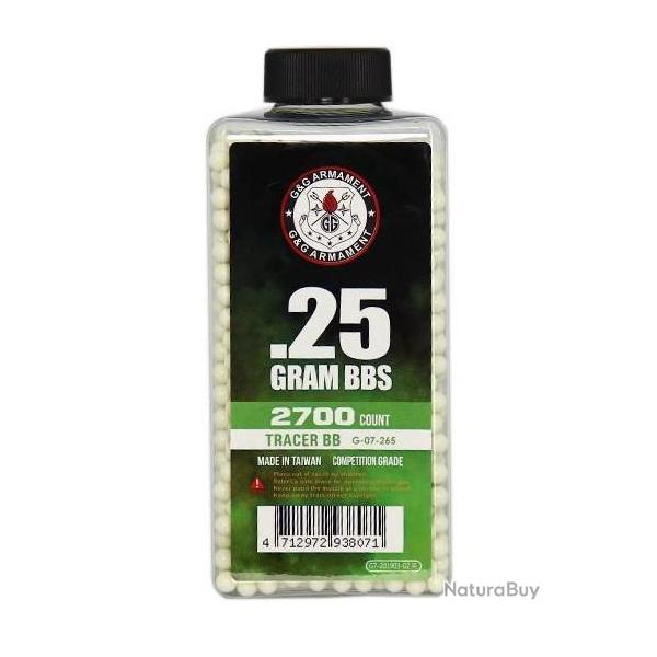 BILLES TRACANTES 0.25G PAR 2700 VERTES G&G ARMAMENT