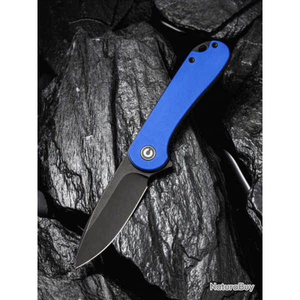 Couteau CIVIVI Elementum Blue Lame Acier D2 Black Manche G-10 IKBS Clip Linerlock CIVC907X