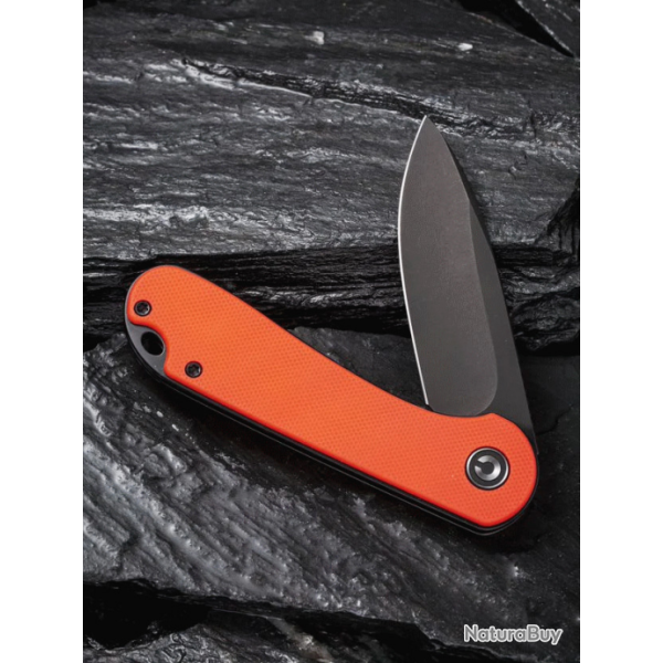 Couteau CIVIVI Elementum Orange Lame Acier D2 Black Manche G-10 IKBS Clip CIVC907Y