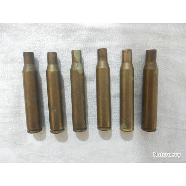 6 douilles �tuis vides pour rechargement cartouches calibre 270 Winchester