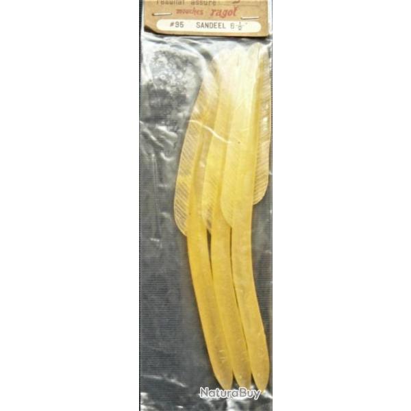 3 leurres sandeel ragot de 16.5cm jaune orang�