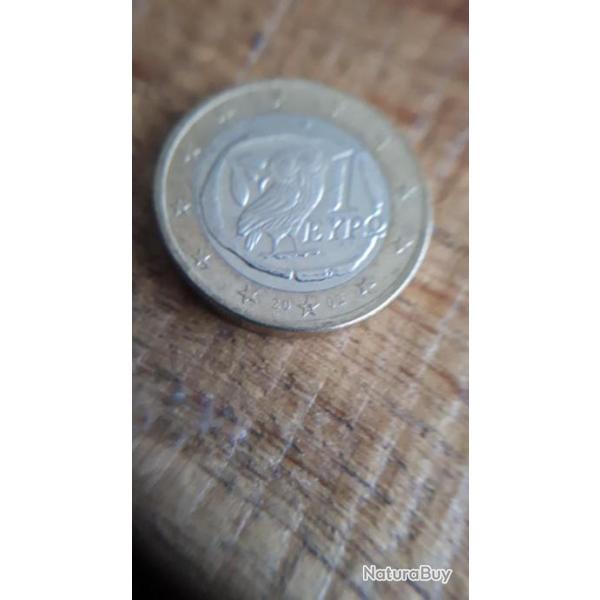 Pi�ce de 1euros hiboux Gr�ce avec le S dans l �toile