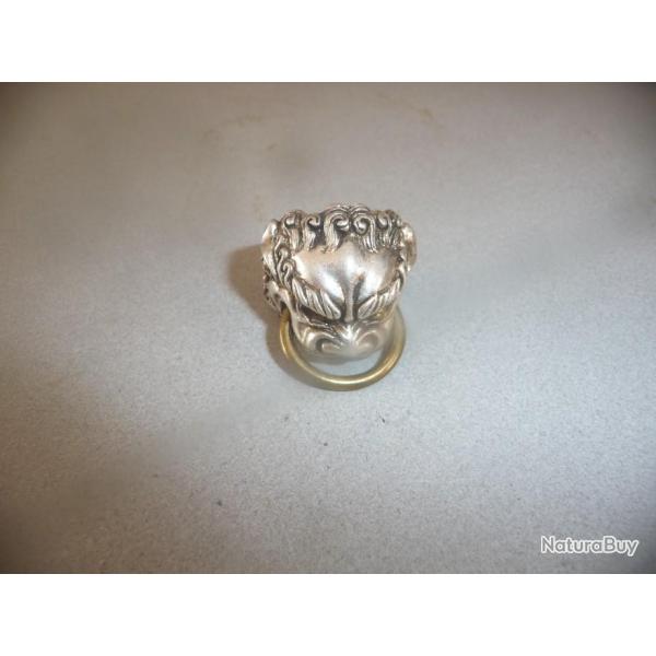 Vintage - bague t�te dragon en bronze cisel� - ethnie Miao
