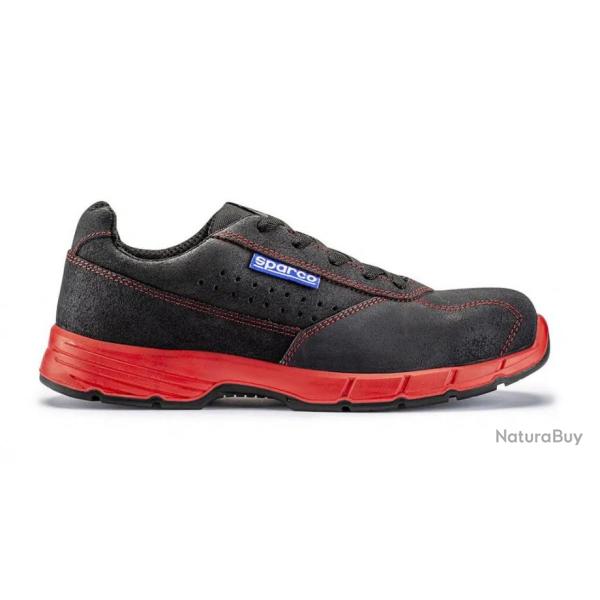 Chaussures de s�curit� basses Sparco Teamwork Challenge S1P SRC Noir Rouge