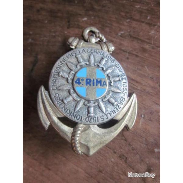 Insigne m�tal 4eme Regt d'INFANTERIE de MARINE - RIMa - Drago Paris H.763