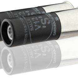 Cartouches Prevot &agrave; balle V12 ''S'' demi-blind&eacute;e - Cal. 12/70