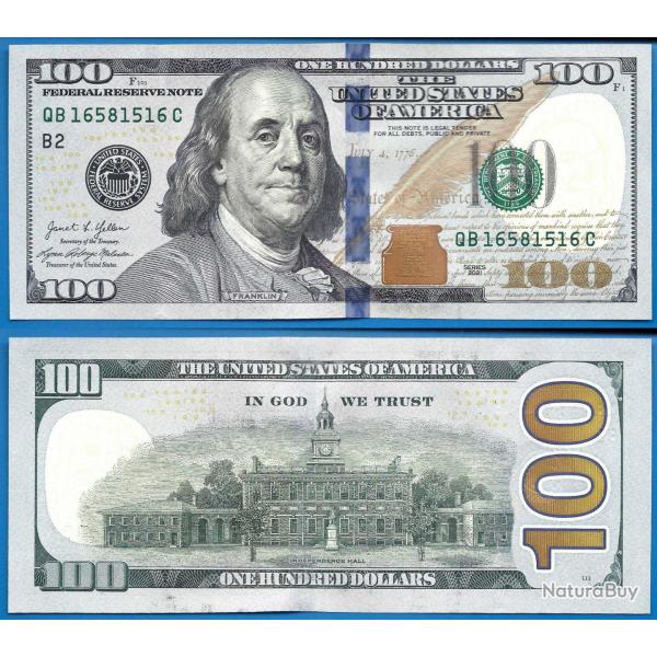 Usa 100 Dollars 2021 Neuf Mint New York B2 Franklin Etats Unis Dollar