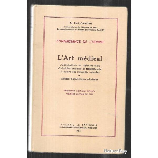 l'art m�dical dr paul carton , connaissance de l'homme