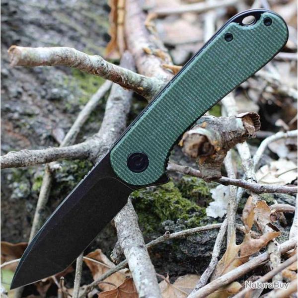 Couteau Civivi Elementum Tanto Green Lame Acier D2 Manche Micarta IKBS Linerlock Clip CIVC907TE