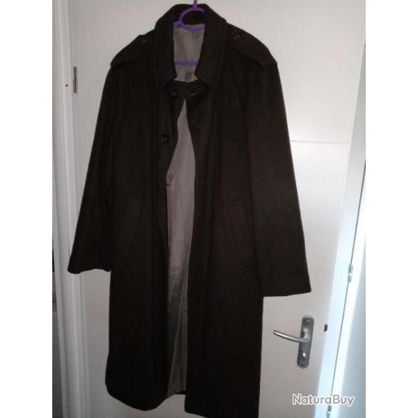 Manteau long de surplus militaire en laine pour homme