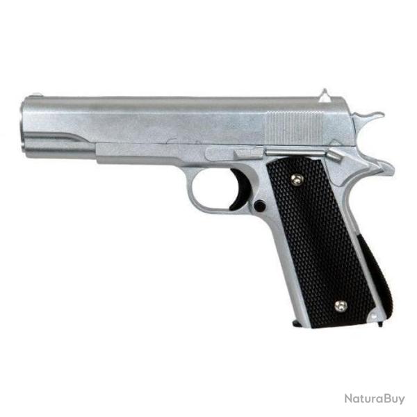 R�plique pistolet � ressort Galaxy G13S Silver full metal 0,5J Defaul