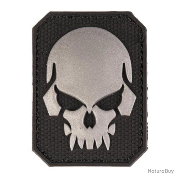 Patch PVC T�te de mort 6 x 4.5cm - Noir