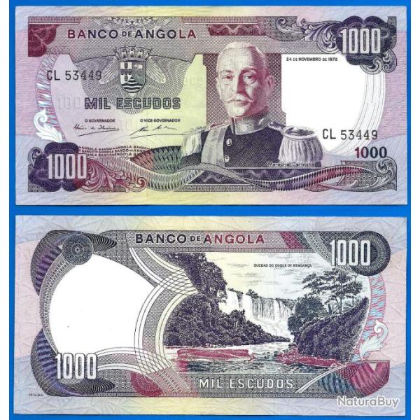 Angola 1000 Escudos 1972 Carmona Afrique Escudo Billet