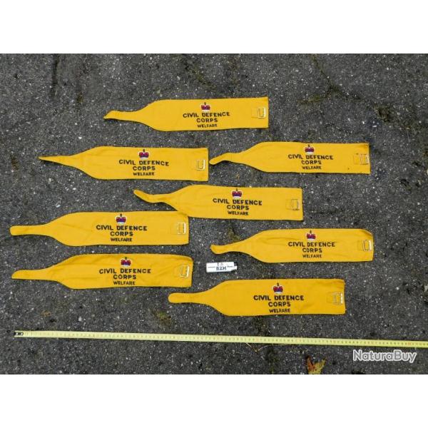 LOT 8 BRASSARDS ANGLETERRE / CIVIL DEFENSE CORPS WELFARE / ANNEES 1950