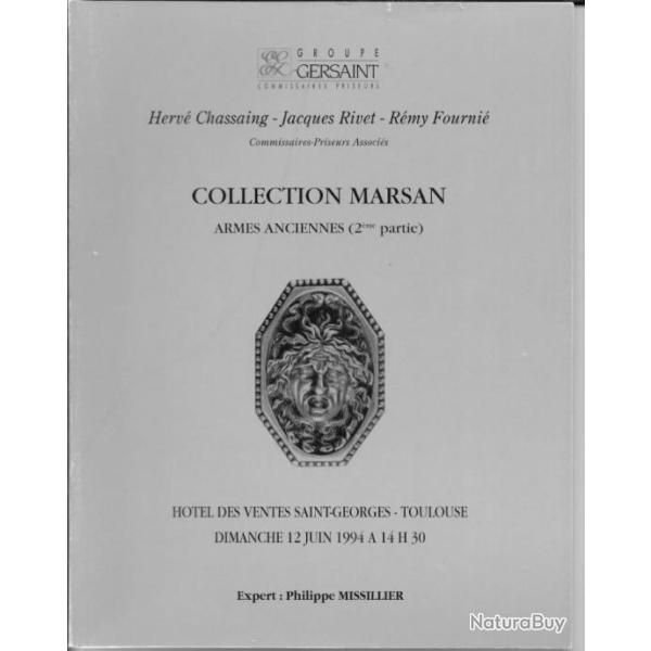 CATALOGUE 2e VENTE COLLECTION MARSAN 12 JUIN 1994