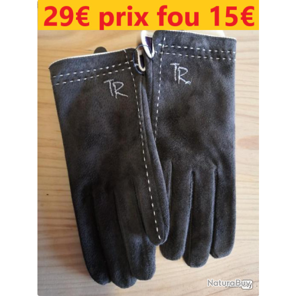 GANTS PEAU  MARRON FONC�     LG00757-6.5