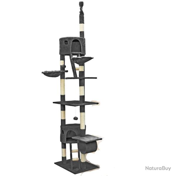 Arbre � chat plafond corde en sisal griffoir grattoir XXL escalade gris fonc� 16_0000019