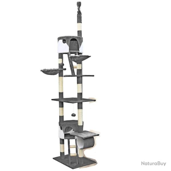 Arbre � chat plafond en corde en sisal griffoir grattoir XXL escalade gris et blanc 16_0000020