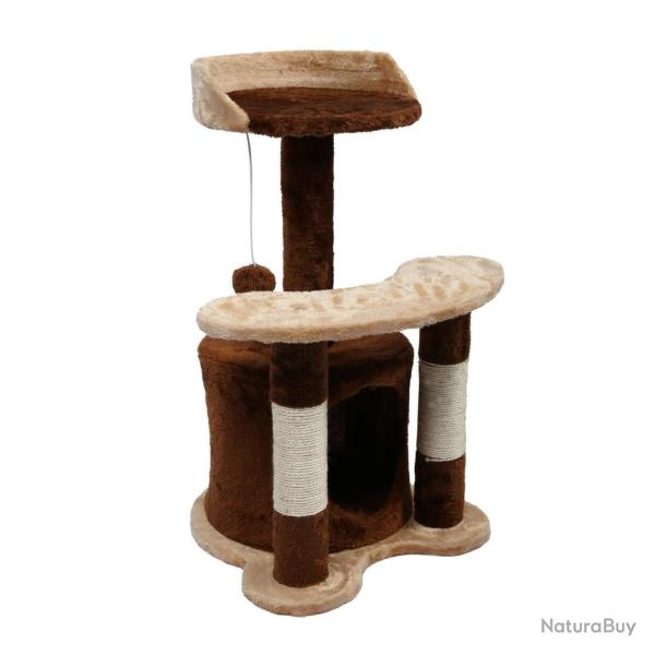 Arbre � chat hauteur 65 cm avec corde en sisal griffoir jeux marron/ beige 16_0000011