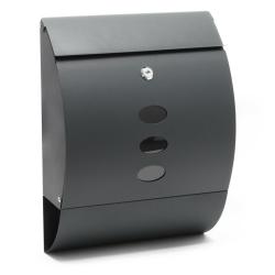 Boite aux lettres murale design porte journal acier galvanis&eacute; anthracite 16_0000078