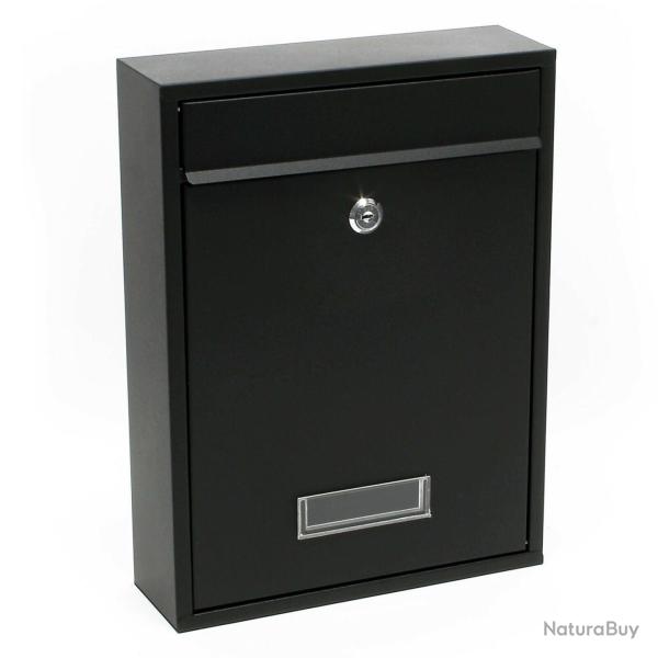 Boite aux lettres design murale courrier acier galvanis noir 16_0000075