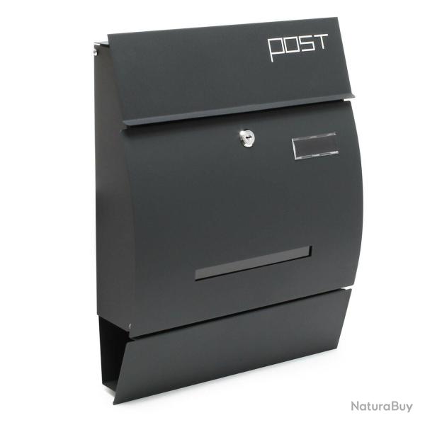 Boite aux lettres design moderne boite murale porte-journaux anthracite 16_0000062