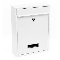 Boite aux lettres design murale courrier acier galvanis&eacute; 21,5 x 9 x 32 cm blanc 16_0000074