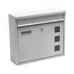 Boite aux lettres design murale design acier galvanis&eacute; argent&eacute; 16_0000076