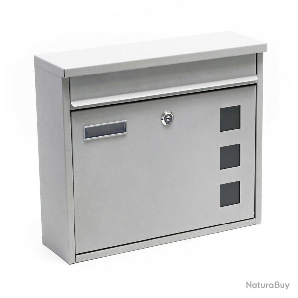 Boite aux lettres design murale design acier galvanis� argent� 16_0000076